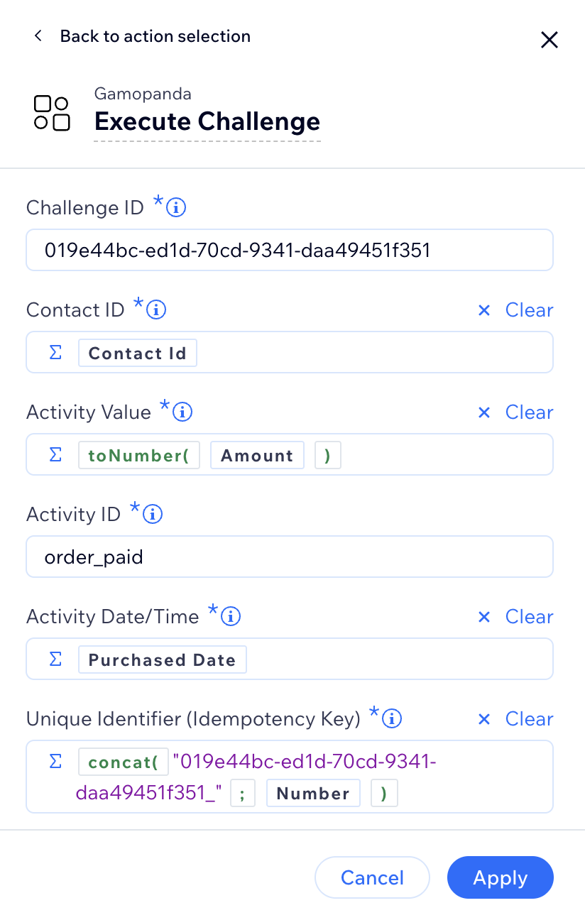 Execute Challenge Flow Action