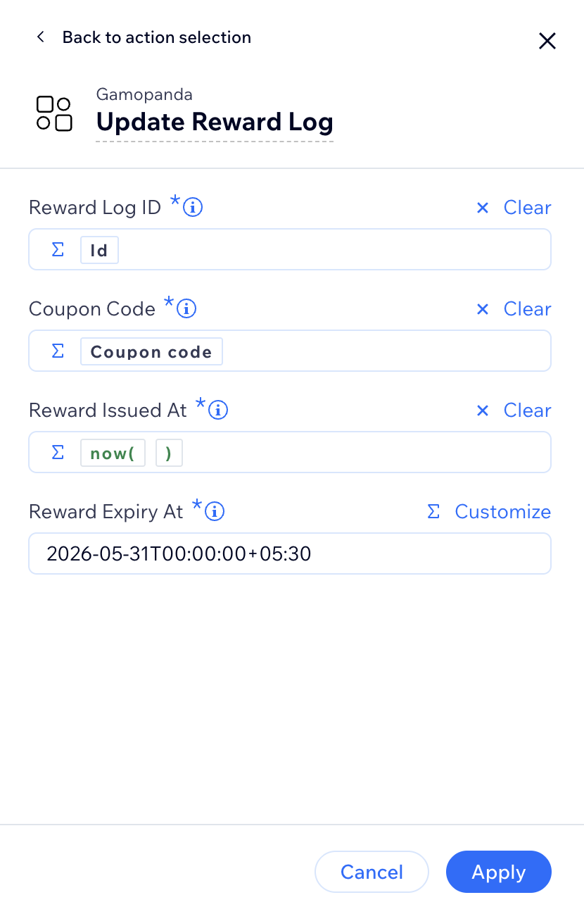 Update Milestone Reward Log with Coupon Flow Action